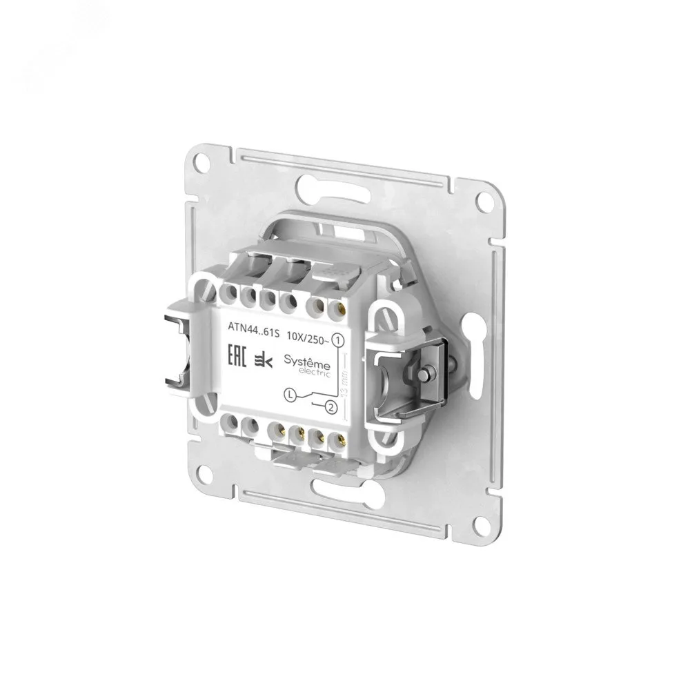 ATLASDESIGN AQUA 1-клавишный ПЕРЕКЛЮЧАТЕЛЬ IP44, сх.6, 10АХ,мех., быстрозажимные клеммы, КАРБОН ATN441061S