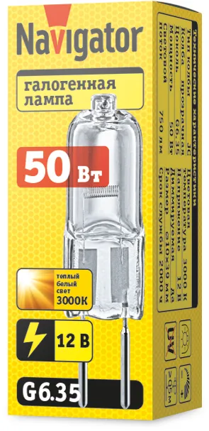Лампа галогенная 94 212 JC 50Вт clear G6.35 12В 2000h 94212
