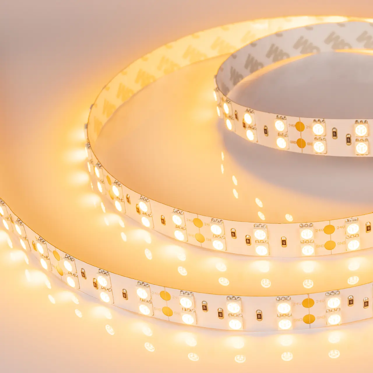 Лента RT 2-5000 24V Yellow 2x2 (5060, 600 LED, LUX) 011263