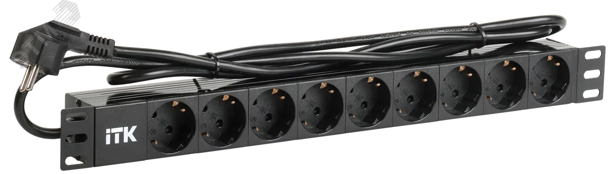 Блок розеток PDU 9 розеток 1U шнур 2м вилка алпроф PH22-9D1