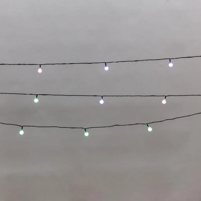 Гирлянда светодиодная "Шарики" 5м 20LED мульти (RG/RB) IP20 230В мигание провод зел. 304-023
