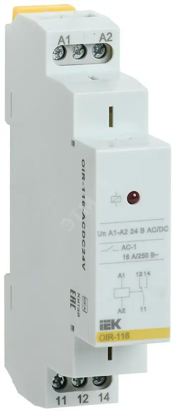 Промежут. реле.OIR 1 конт (16А). 24 В AC/DC OIR-116-ACDC24V