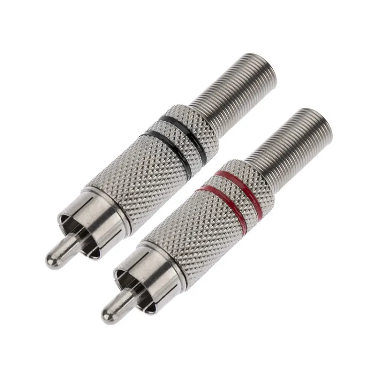 Разъем штекер RCA металл пайка черный/красный 14-0405-4