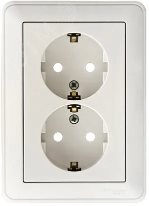 Розетка 2-м СП W59 16А IP20 с заземл. защ. шторки в сборе бел. SE RS16-255-18