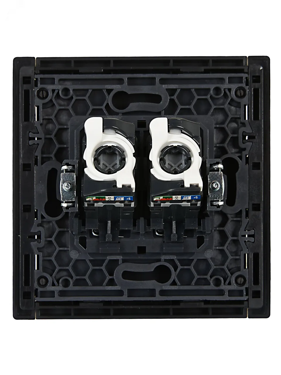 FORTE&PIANO Розетка компьютерная двойная RJ45 кат.5E FP133 черный IEK FP-K20-1-K02