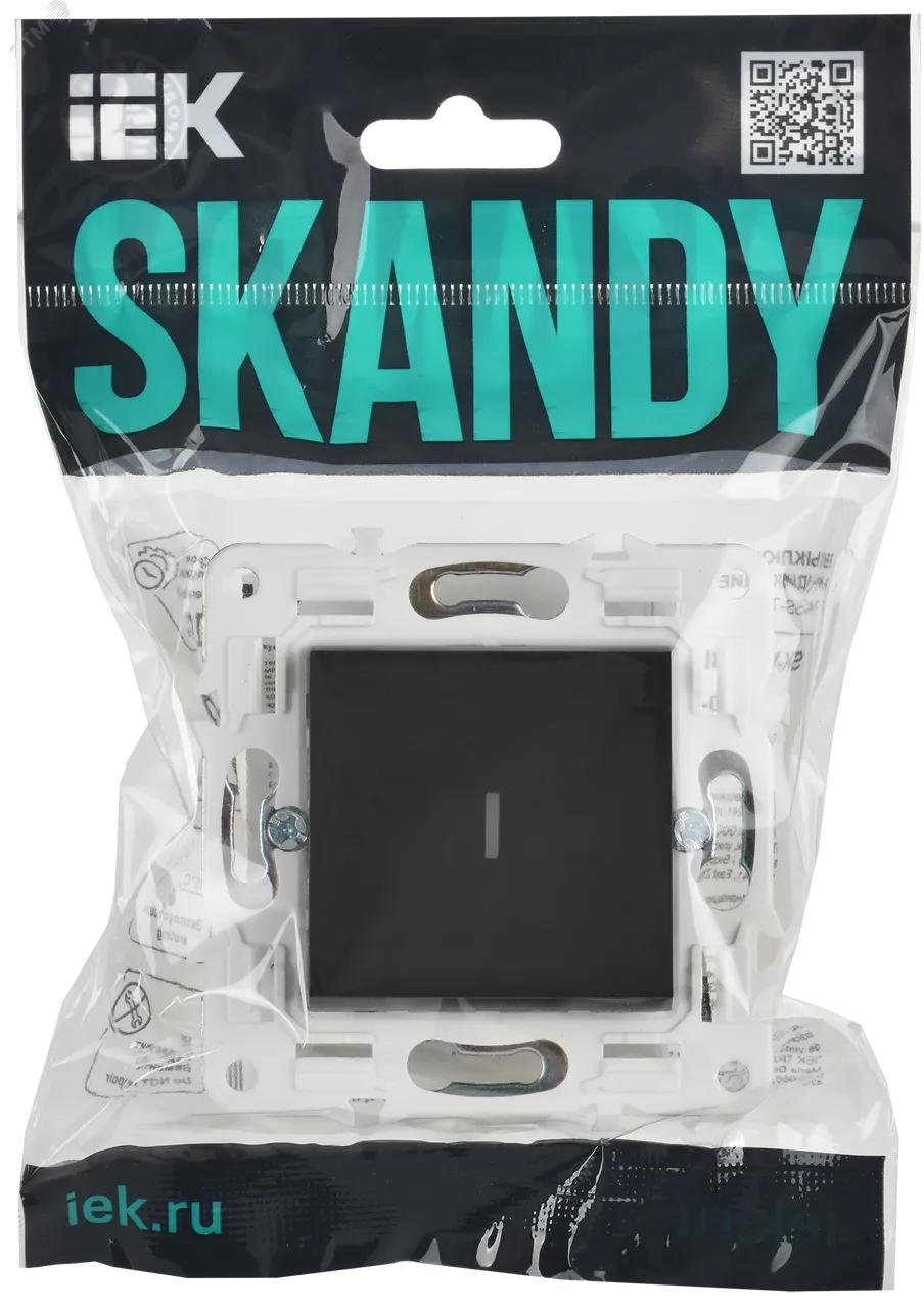SKANDY Выключатель 1-клавишный проходной с индикацией 10А SK-V08T титан IEK SK-V12-1-10-K48