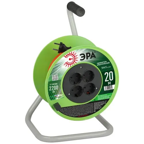 Удлинитель на катушке 4х20м без заземл. RP-4-2x1.0-20m ПВС 2х1 Б0059781