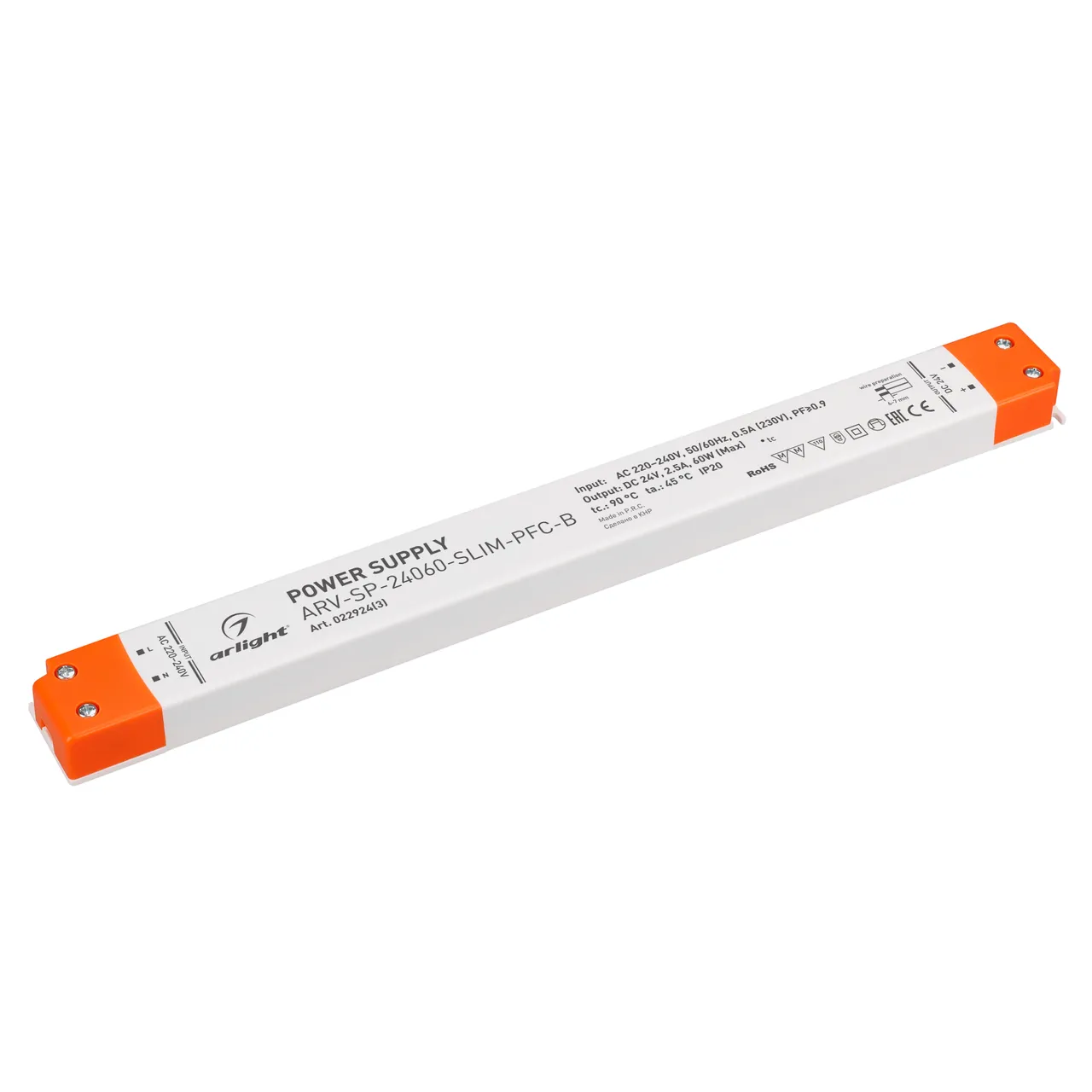 Блок питания ARV-SP-24060-SLIM-PFC-B (24V, 2.5A, 60W) 022924(3)