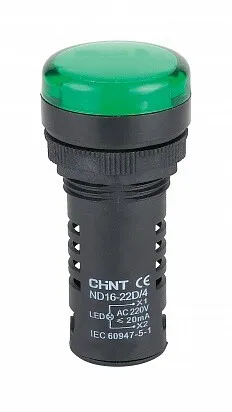 Индикатор ND16-22DS/4 зел. AC 230В CHINT 593071