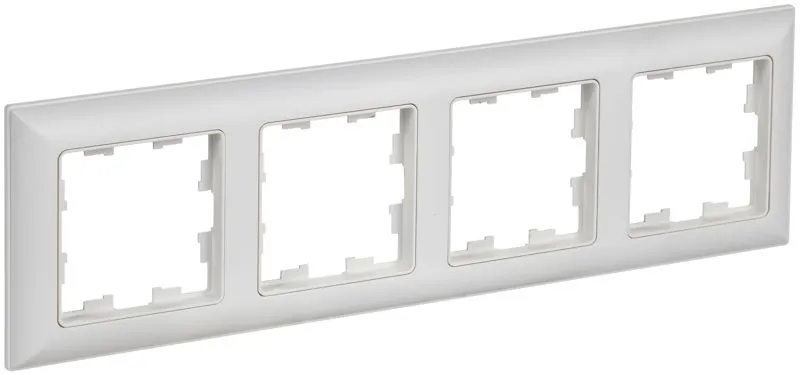 BRITE Рамка 4-местная РУ-4-БрАБ арктический белый/белый IEK BR-M42-12-K91