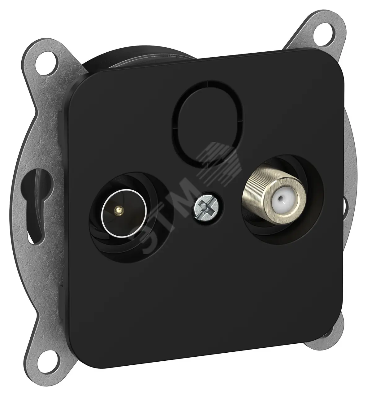 FLITE Розетка 2-местная TV+SAT экранированная оконечная РТВс-2-1-1-ФлЧ черный IEK FI-AF23-O-K02