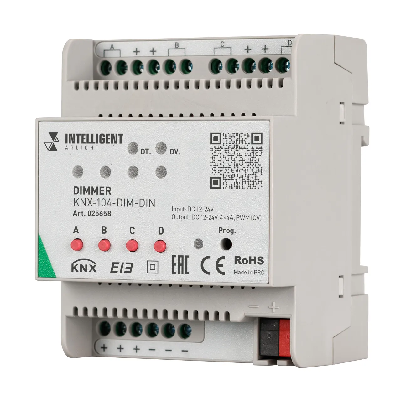 INTELLIGENT ARLIGHT Диммер KNX-104-DIM-DIN (12-24V, 4x4A) 025658