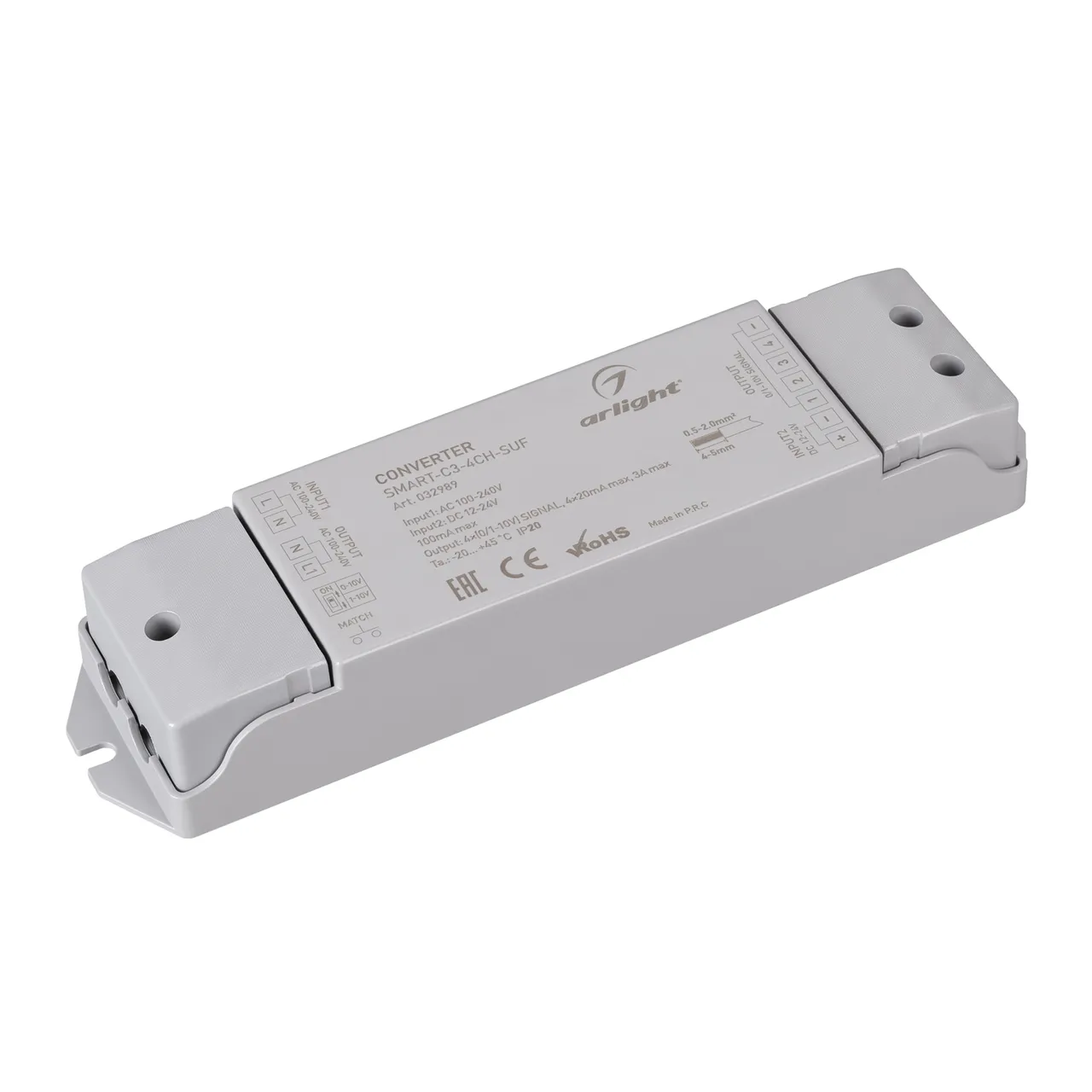 Конвертер SMART-C3-4CH-SUF (12-24V, RF-0/1-10V, 2.4G) 032989