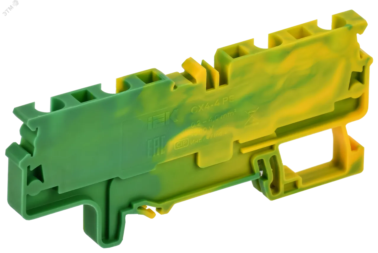 ARMAFIX Клемма пружинная CX4-4 PE 4мм2 четырехконтактная заземляющая IEK AF-CT41-00-4-K52-004