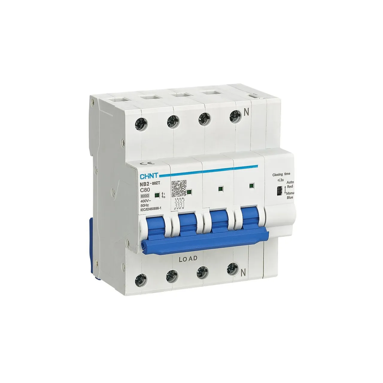 Авт. выкл. NB2-80ZT 3P+N 32А 6кА хар-ка C (R) 448265