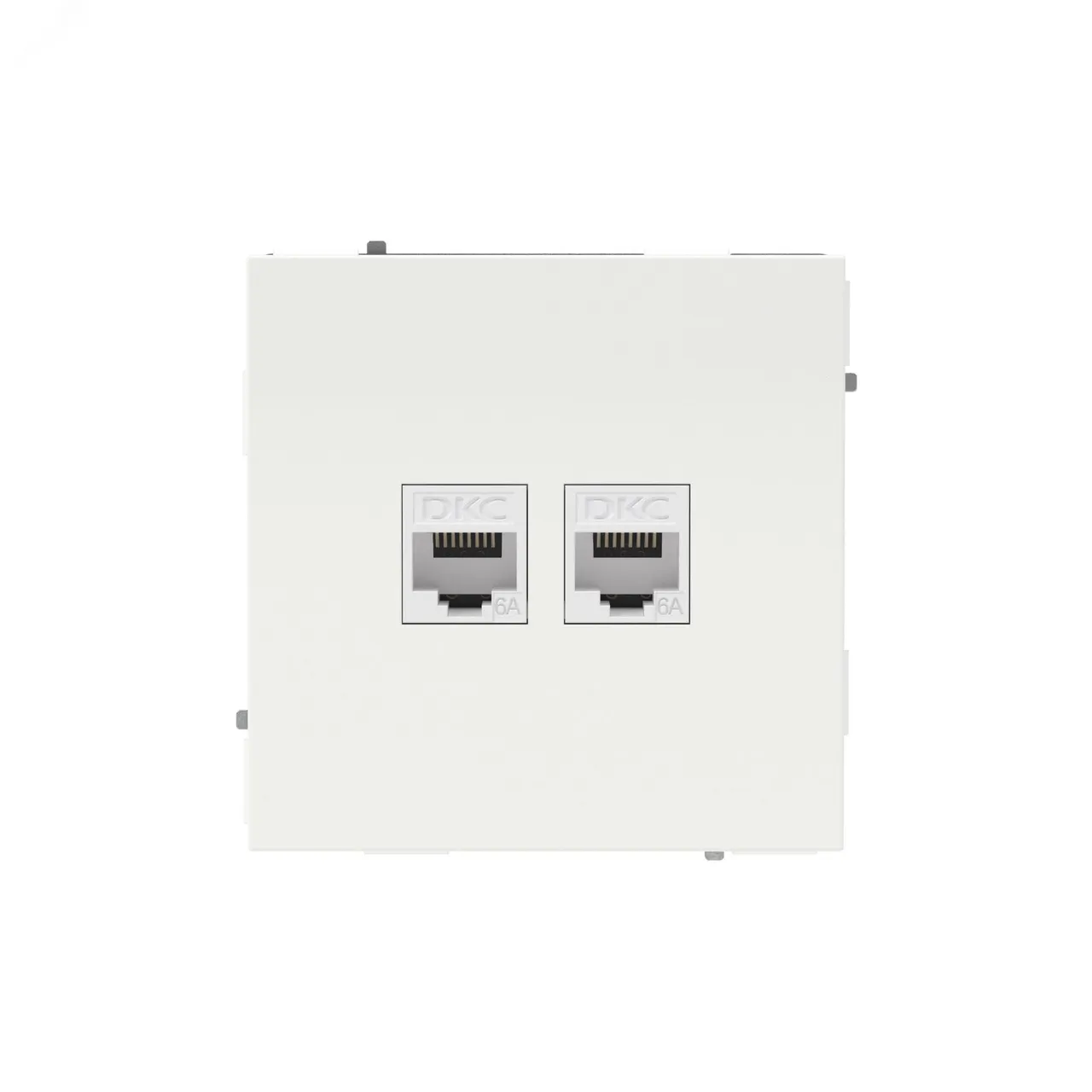 Компьютерная розетка RJ-45 без шторки, кат.6А двойная, KANT, белая магнолия 7000674