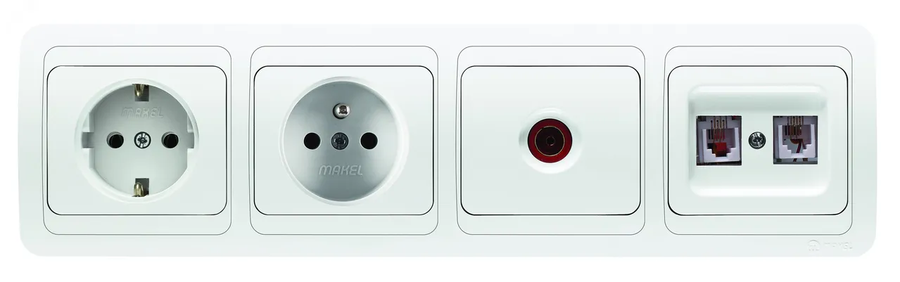 Розетка 1-м СП Mimoza 16А IP20 с заземл. пластик. основ. бел./бел. 12028