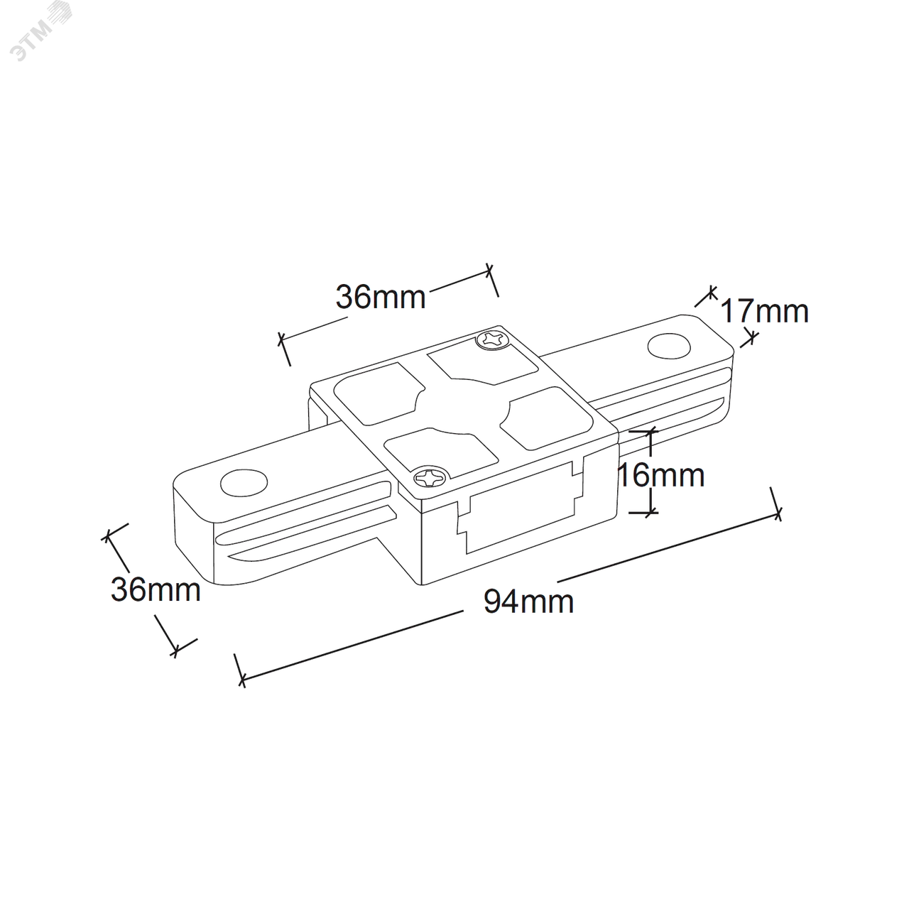 Коннектор I-образный PTR P CI-BL черн. (пластик) Pro JazzWay 5052079
