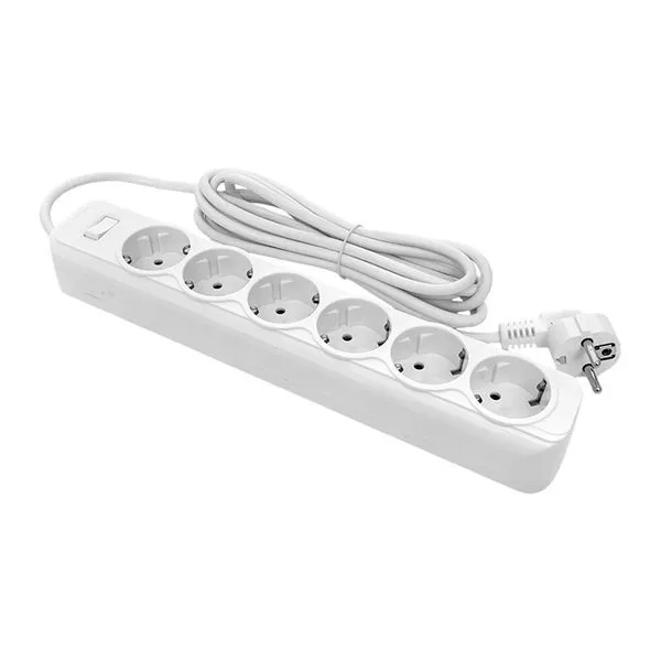 Сетевой фильтр 6*5м 10А/2,2кВт с выкл. c/з ПВС 3х0,75 Блокбастер PROxima UFP10-375-6-05