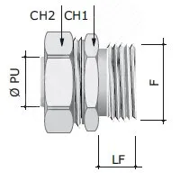 Муфта металлорукав-коробка DN 20,М25х1,5 наружная резьба 6014-25A