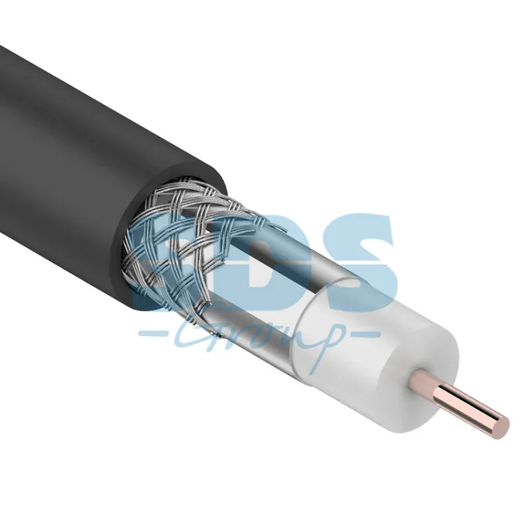 Кабель коаксиальный RG-6U, 75Ом, CCS/Al/Al, 48%, 100м, OUTDOOR, черный