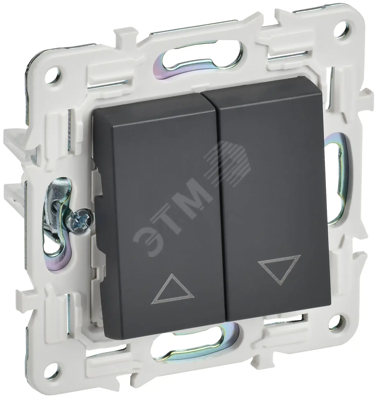 SKANDY Выключатель жалюзи 10А SK-V12T титан IEK SK-V15-0-10-K48