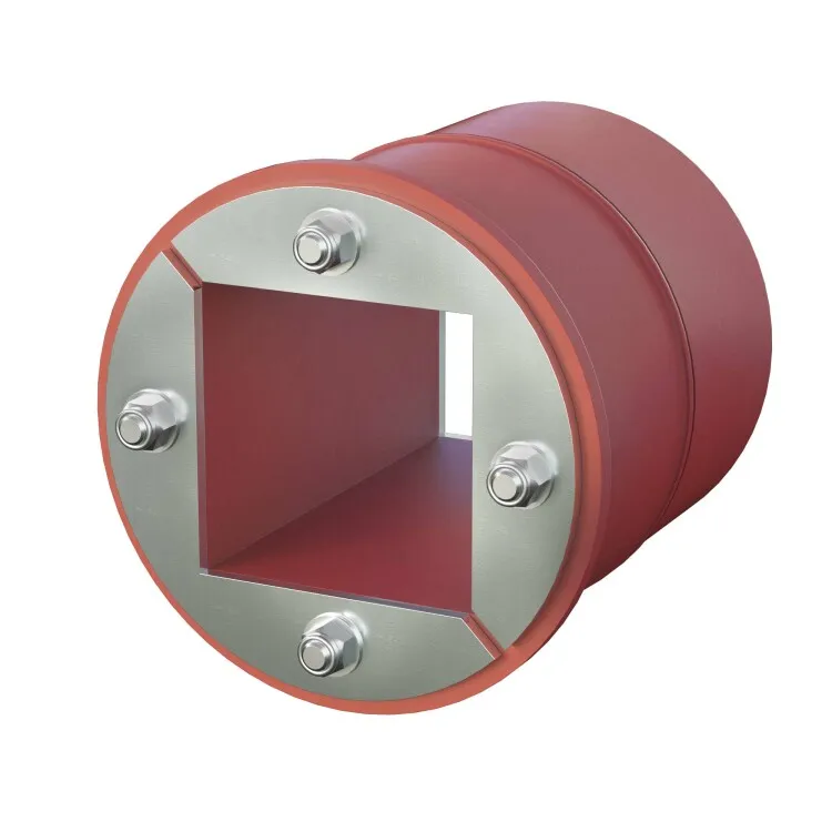 Проходка круглая, нержавеющая, D150х70 мм с проёмом 90х90 мм DXF3125