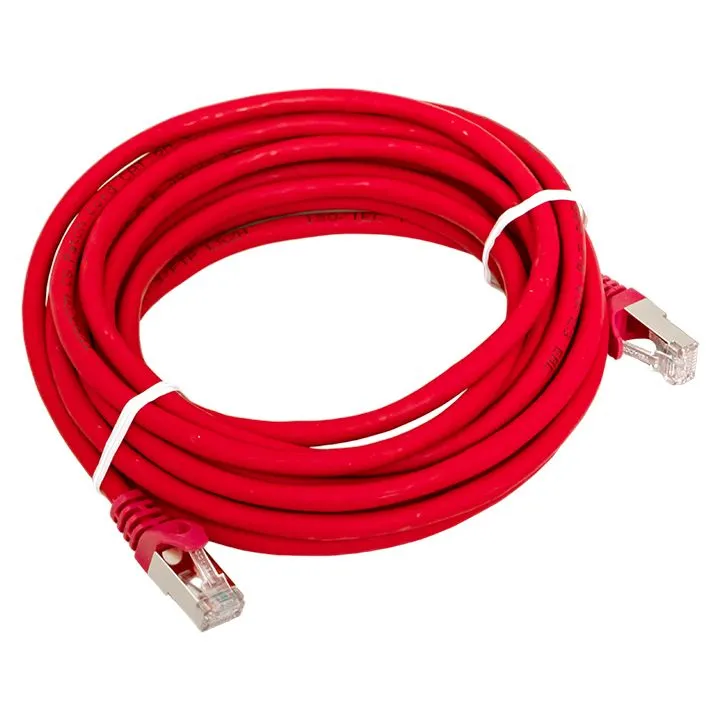 Патч-корд TERACOM CS Cat.6A экранированный S/FTP оболочка LSZH красный (5,0м) TRCS-6ASF-LSH-5M-RD