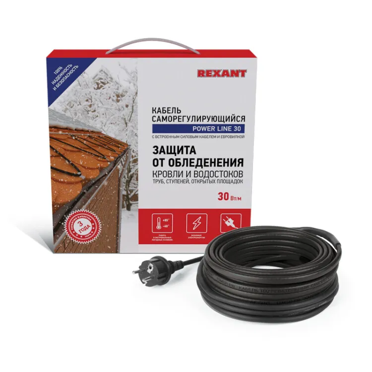 Кабель греющий саморегулирующийся POWER Line 30SRL-2CR, 10м/300Вт 51-0657
