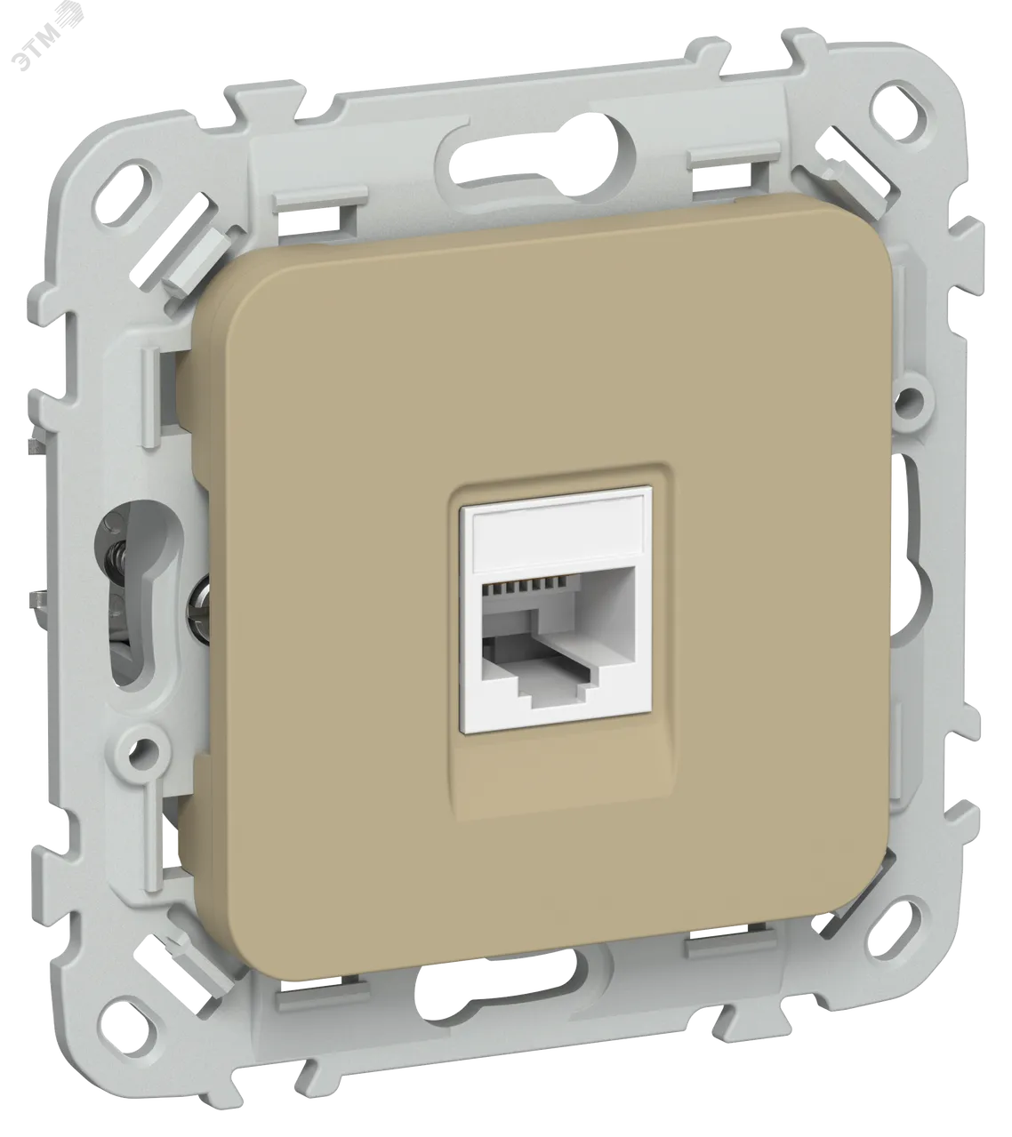 FLITE Розетка компьютерная RJ45 категория 5Е UTP РК5е-1-0-ФлХ хаки IEK FI-K12-1-K59