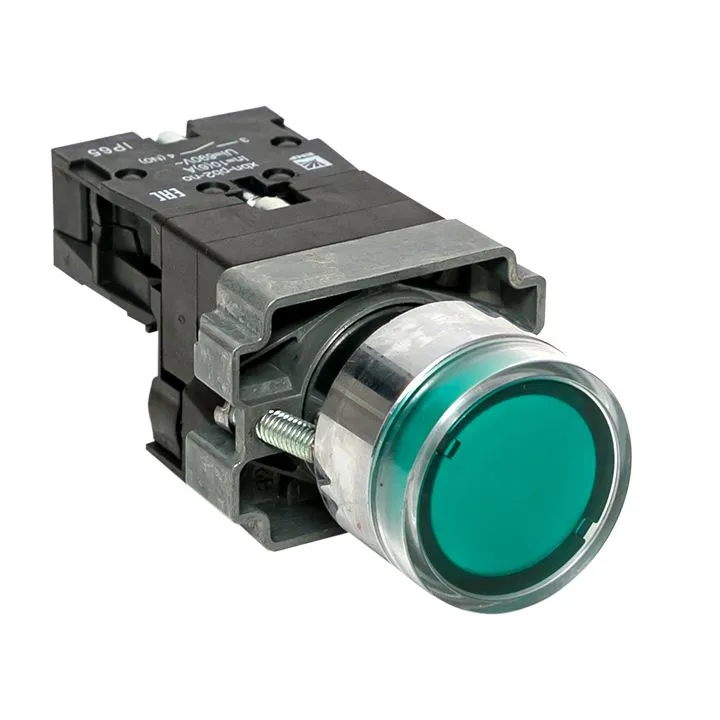 Кнопка BA31 с подсветкой 230В зеленая NO IP65 PROxima xb2-bw31-230-65
