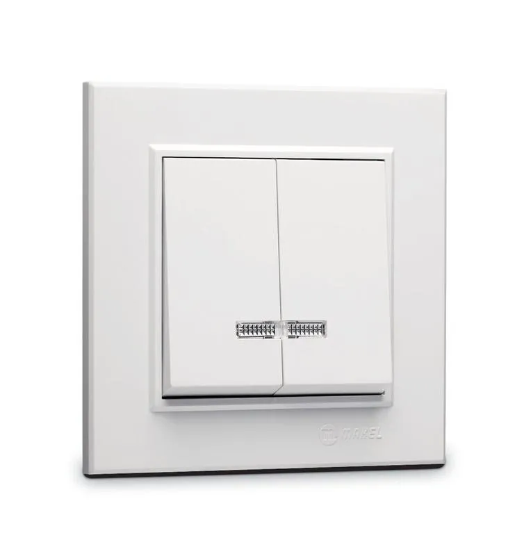 Выключатель 2-кл. СП Karea 10А IP20 с подсветкой бел. 56001023