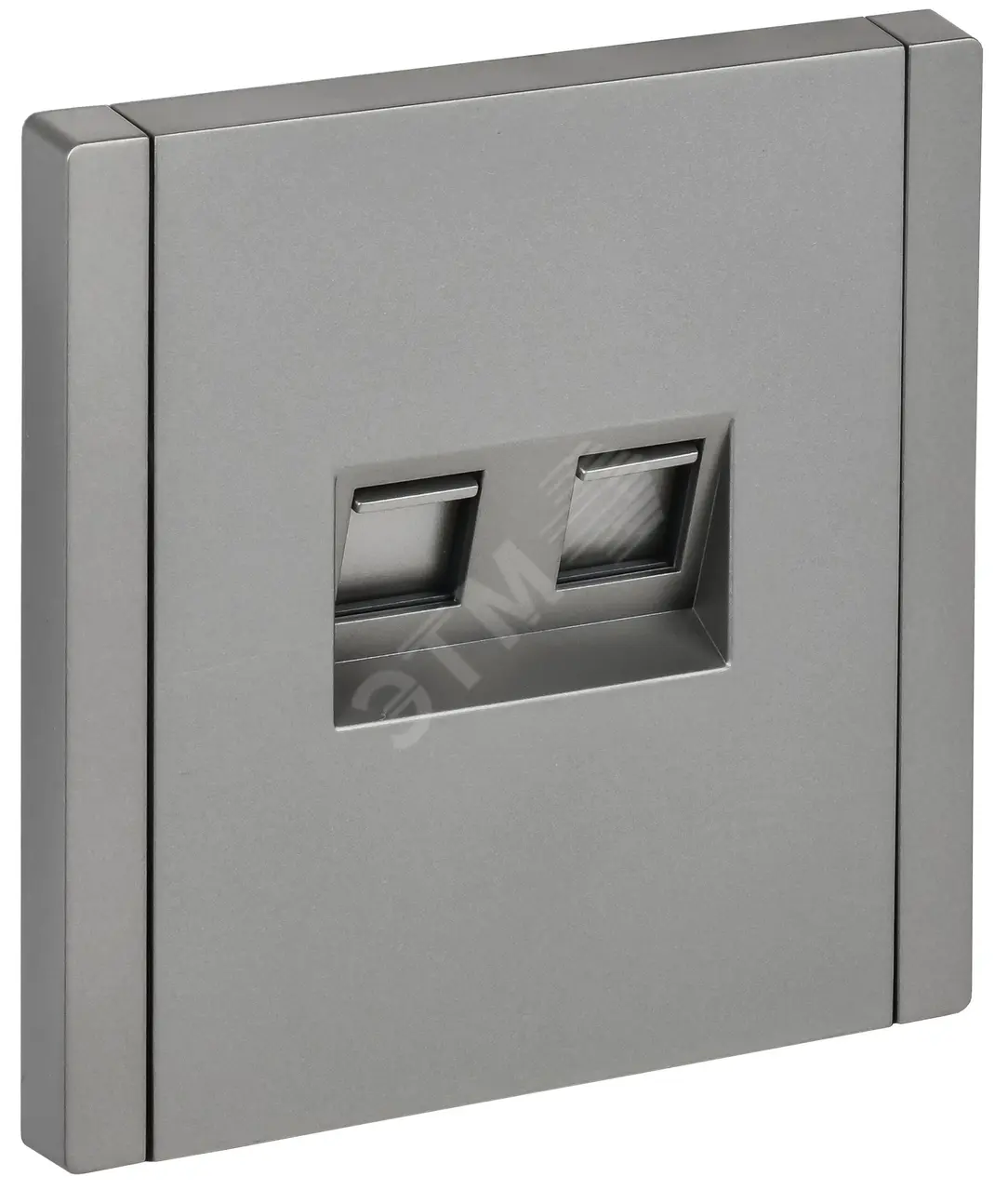 FORTE&PIANO Розетка двойная RJ11+RJ45 кат.5E FP535 сталь IEK FP-KT20-O-1-K46
