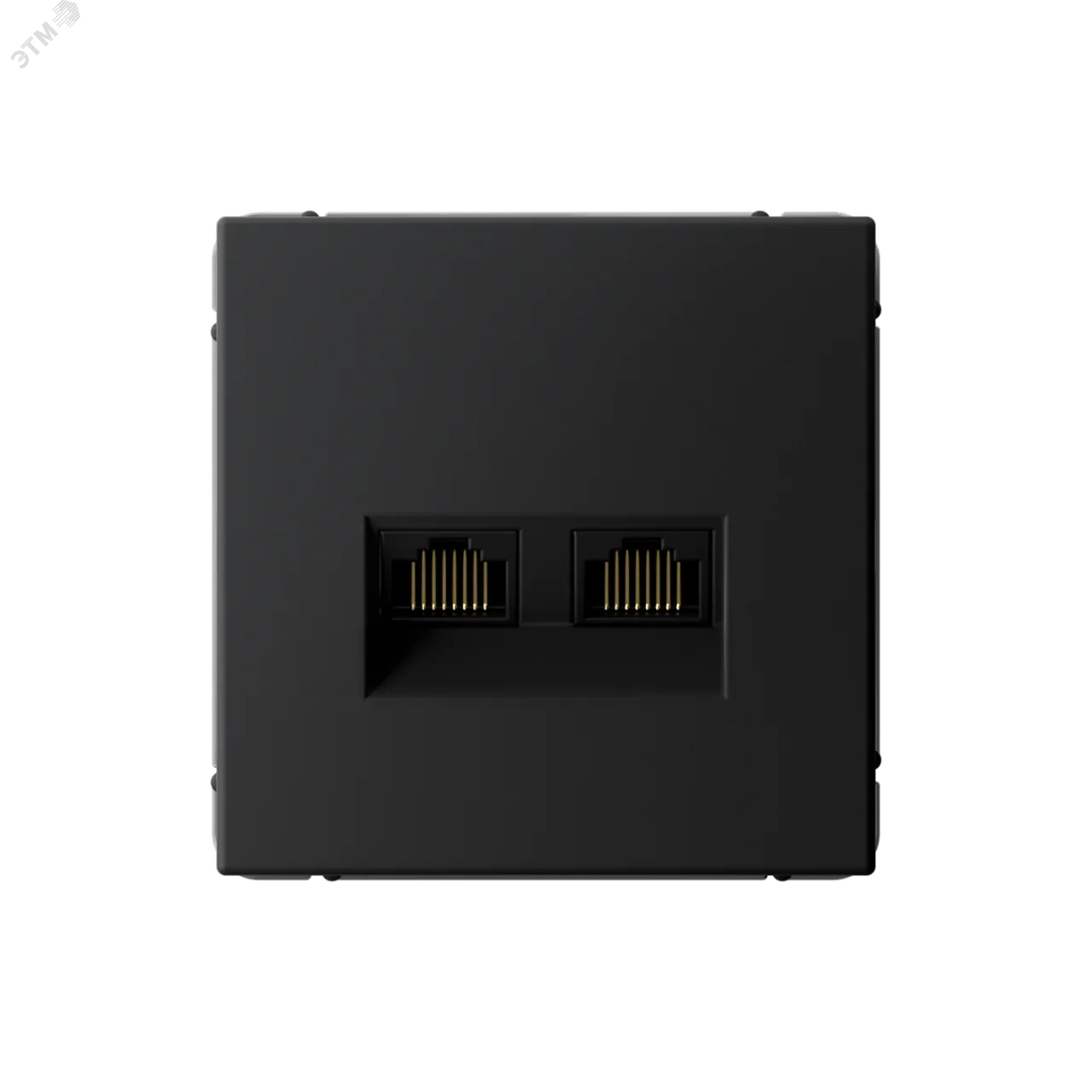 ARTGALLERY РОЗЕТКА двойная компьютерная RJ45+RJ45, кат. 5е, механизм, КАРБОН GAL001085