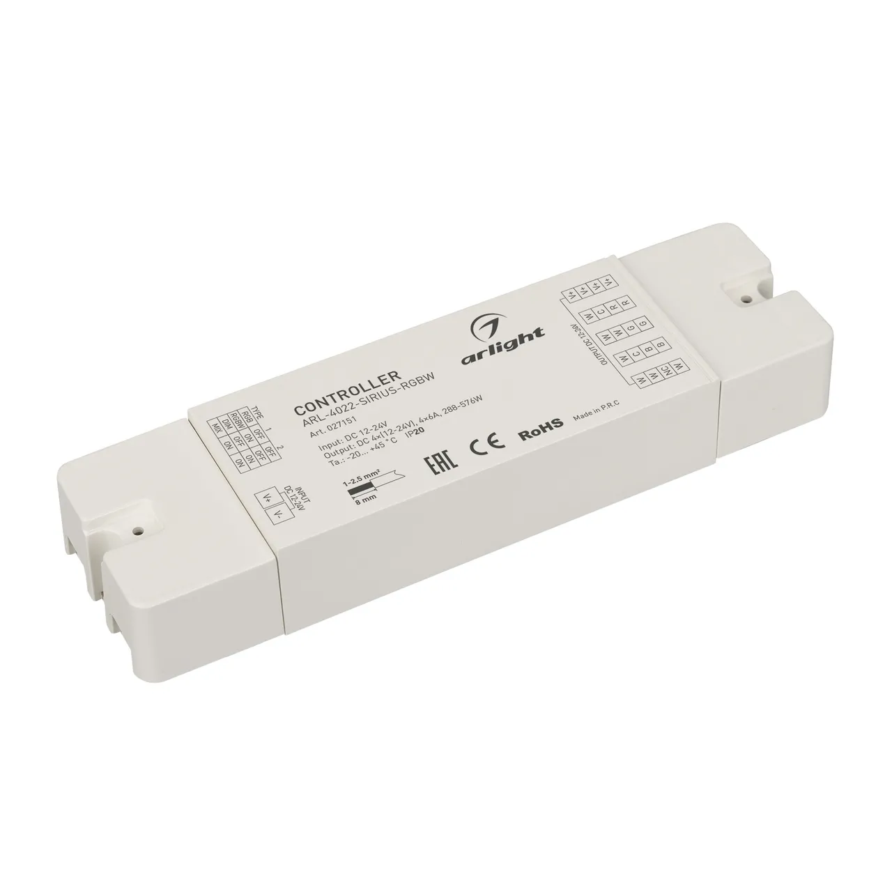 Контроллер ARL-4022-SIRIUS-RGBW (12-24V, 4x6A, 2.4G) 027151