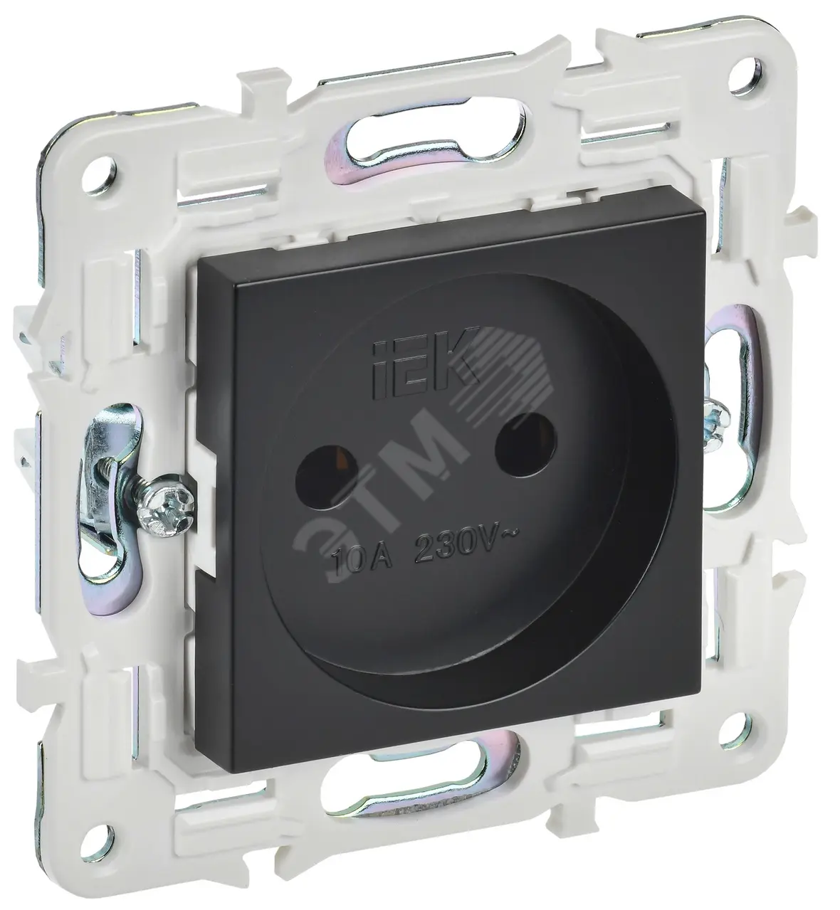 SKANDY Розетка без заземления без защитных шторок 10А SK-R02Bl черный IEK SK-R10-10-K02