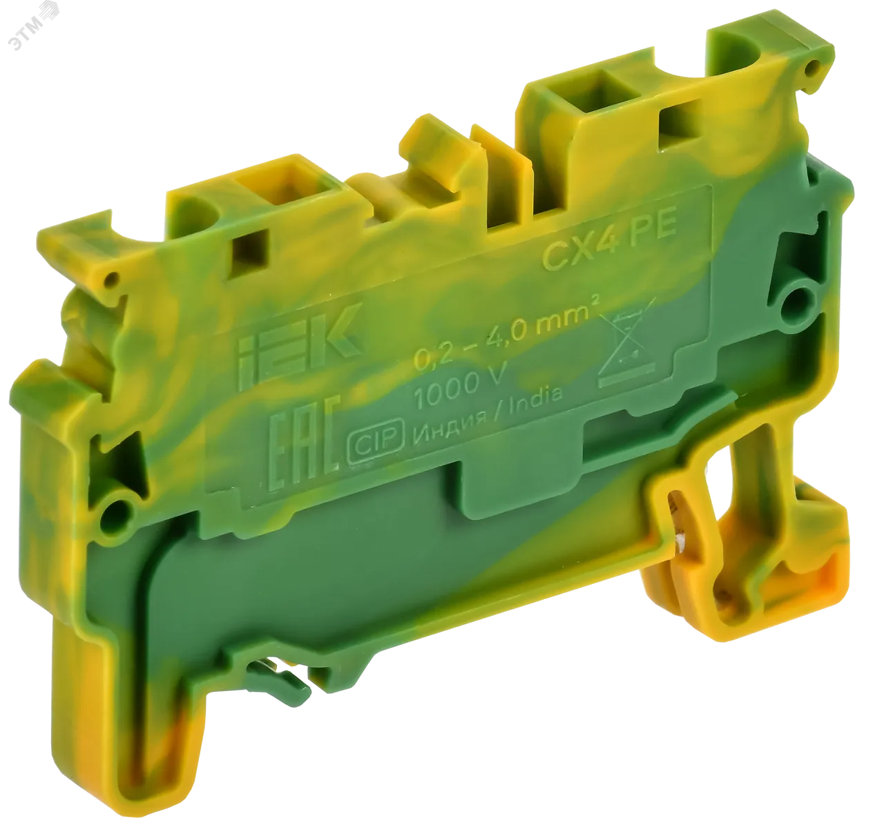 ARMAFIX Клемма пружинная CX4 PE 4мм2 проходная заземляющая IEK AF-CT41-00-K52-004