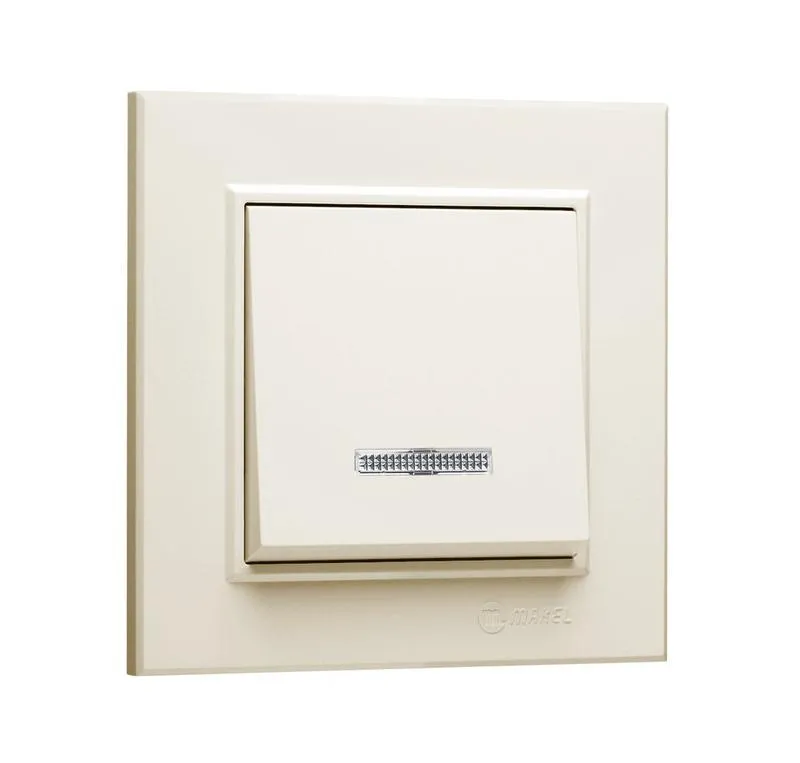 Выключатель 1-кл. СП Karea 10А IP20 с подсветкой крем. 56010021
