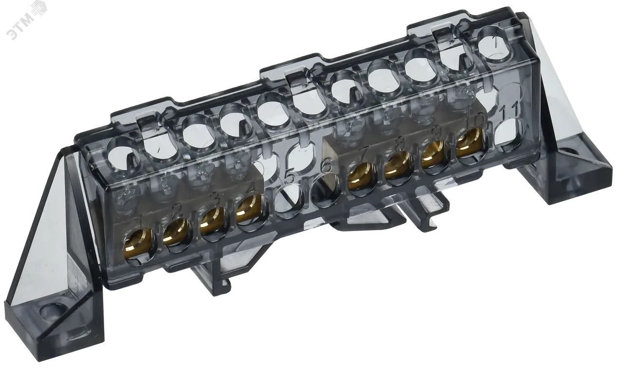 TEKFOR Шина N ноль в комбинированном DIN-изоляторе Стойка 6х9-(4+4)-Ч IEK TF-NN10-44-DP-K02