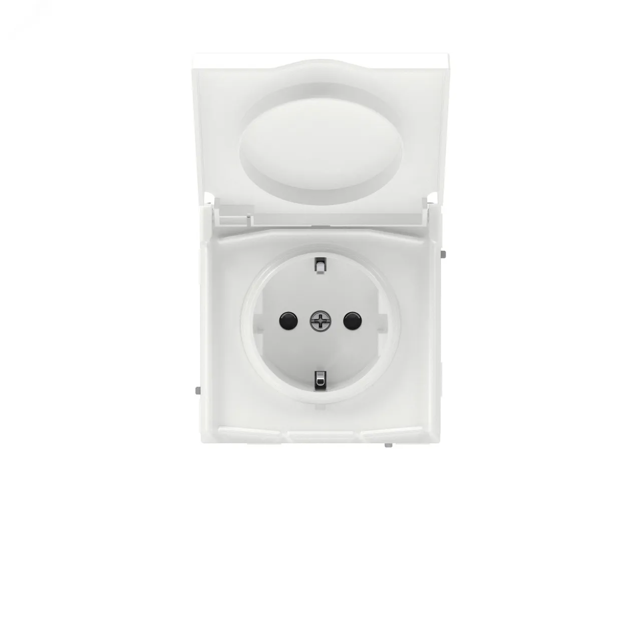 Розетка силовая, 2P+E, с з/ш, с крышкой, IP44, KANT, белая магнолия 7000013