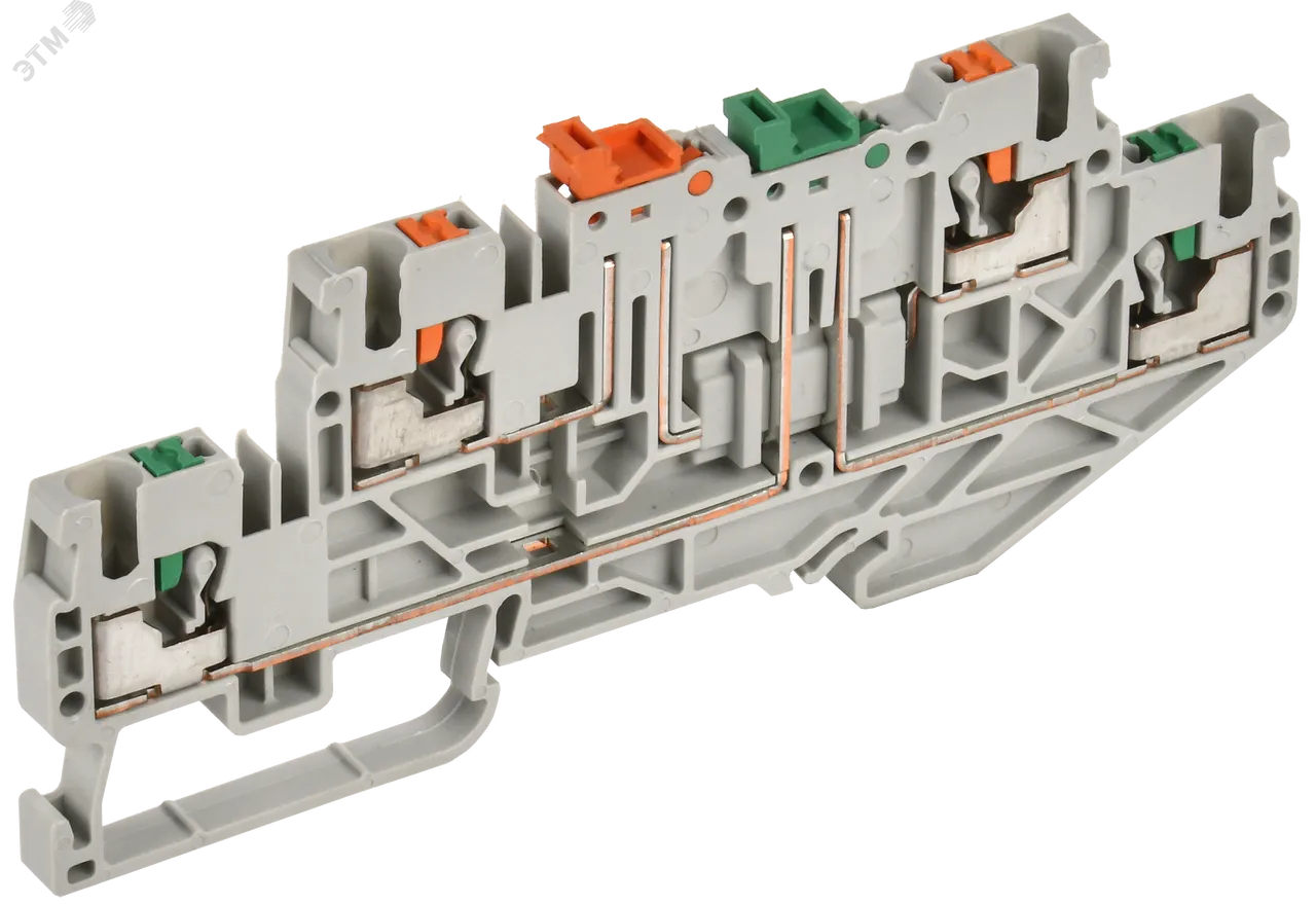 Колодка клеммная CP-ML 2 ур. нож. разм. 2,5мм2 серая YCT23-04-2-K03-002