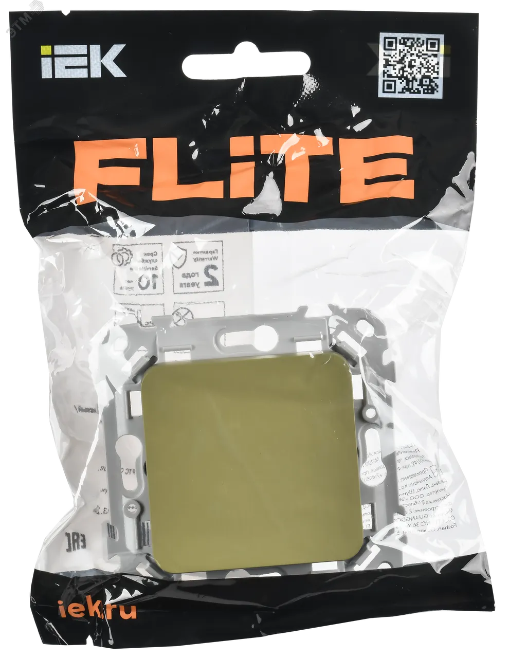 FLITE Выключатель 1-клавишный 10А ВС11-1-0-ФлО оливковый IEK FI-V10-0-10-1-K26