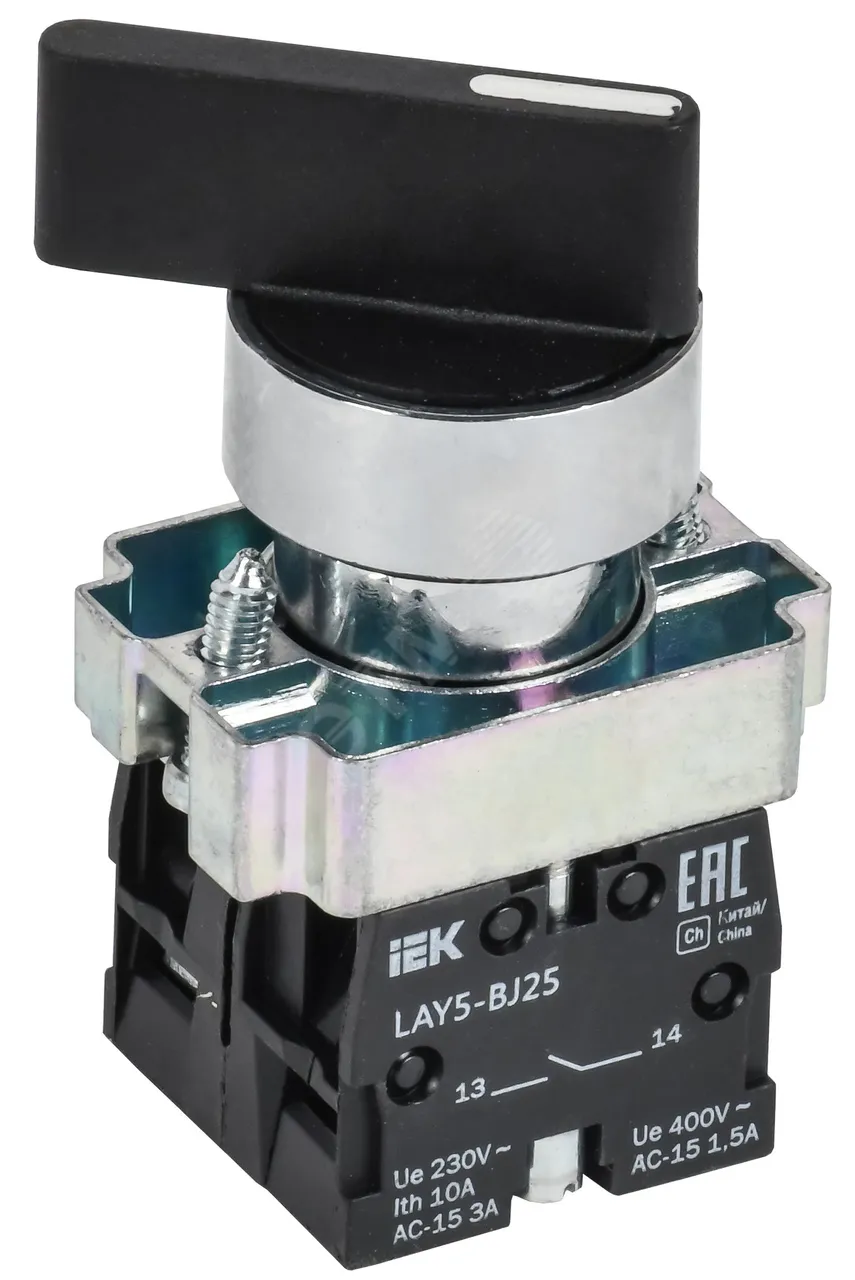 Переключатель LAY5-BJ25 на 2 полож. черн. I-O дл. ручка BSW70-BJ-2-K02