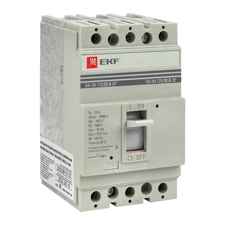 Выключатель автоматический ВА-99 125/20А 3P 25кА EKF PROxima mccb99-125-20
