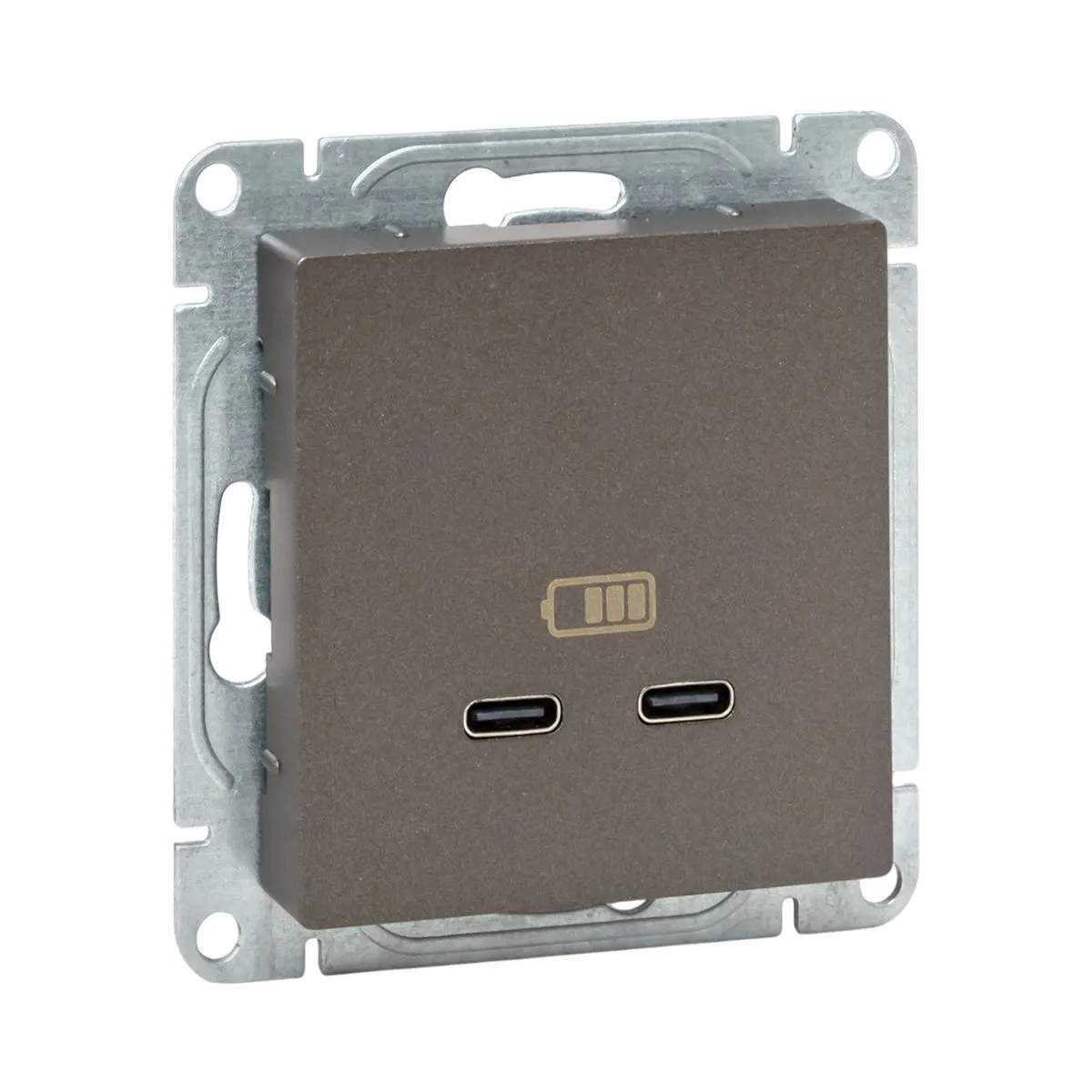 Механизм розетки USB-C - 2шт, мокко Эпика EKF UP1-SOM-2USBC