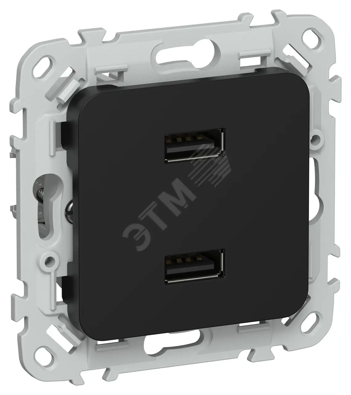 FLITE Розетка USB A+A 3,1А РЮ-2-ФлЧ черный IEK FI-U21-D31-K02