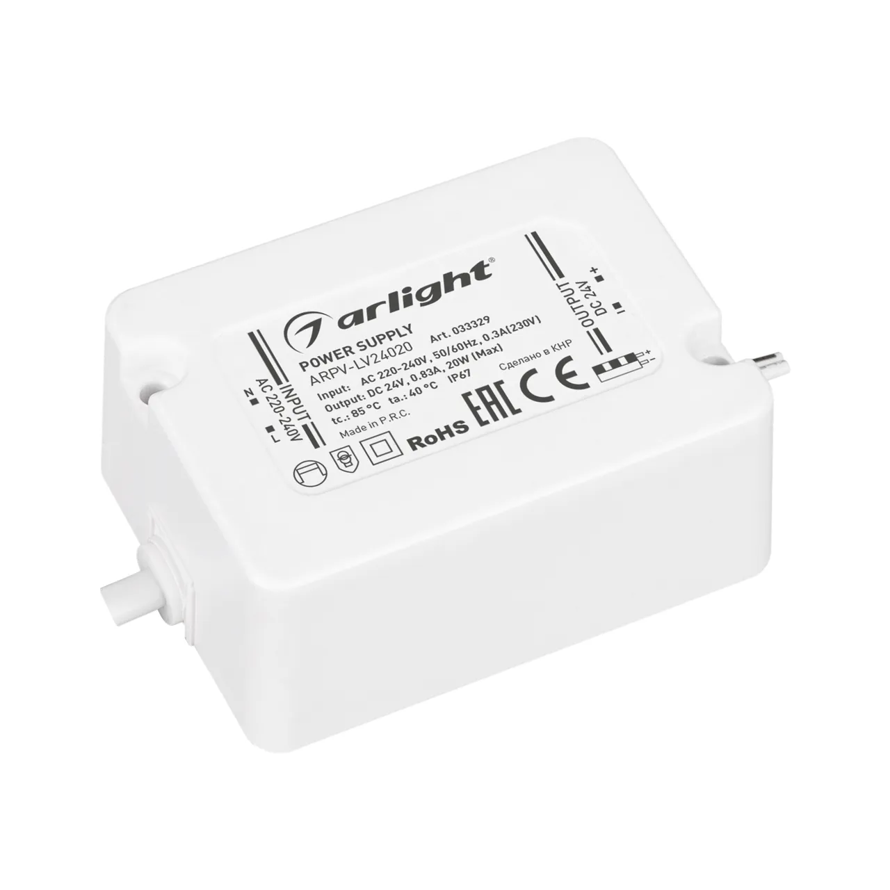 Блок питания ARPV-LV24020 (24V, 0.83A, 20W) 033329
