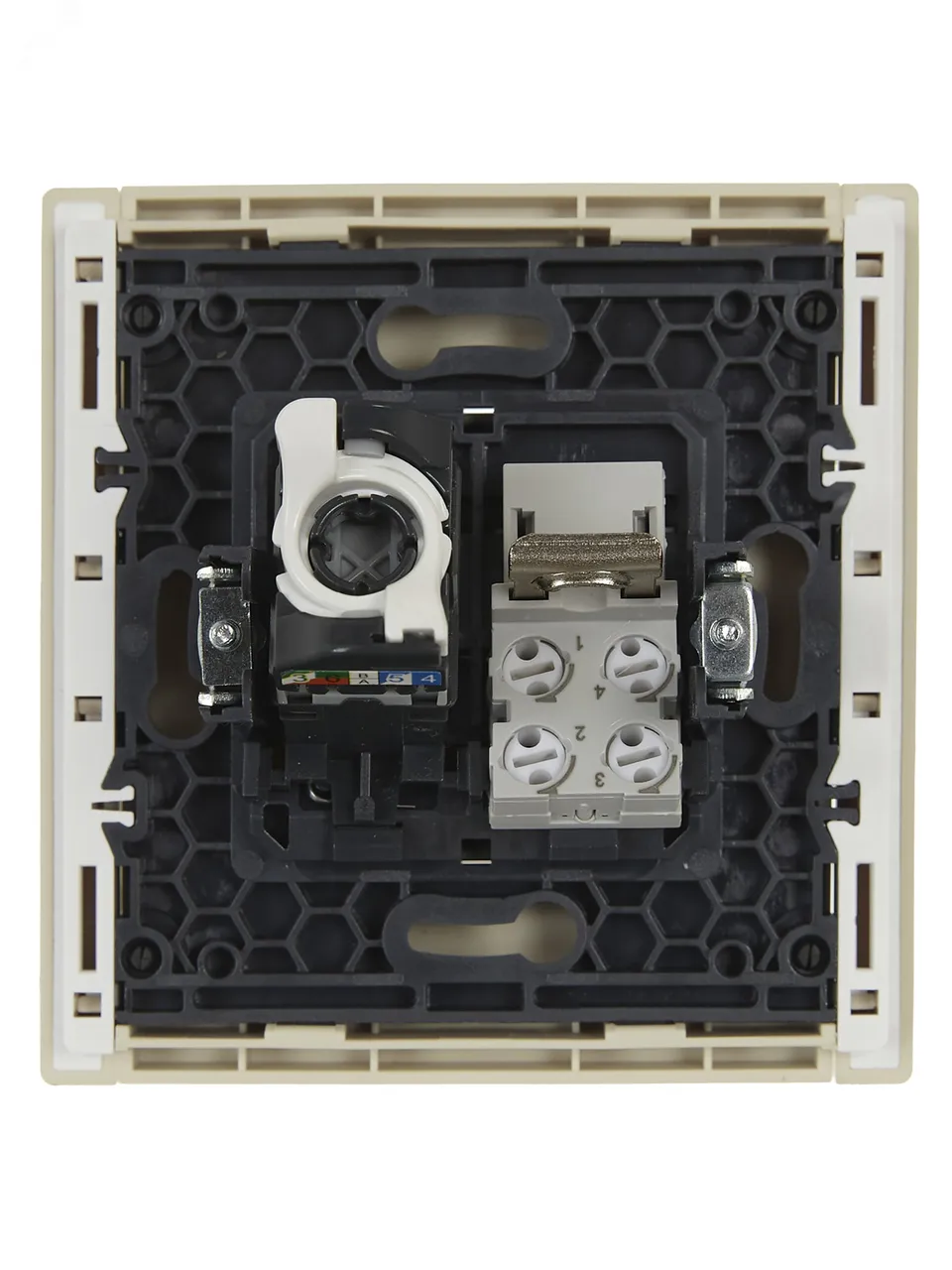 FORTE&PIANO Розетка двойная RJ11+RJ45 кат.5E FP435 ваниль IEK FP-KT20-O-1-K10