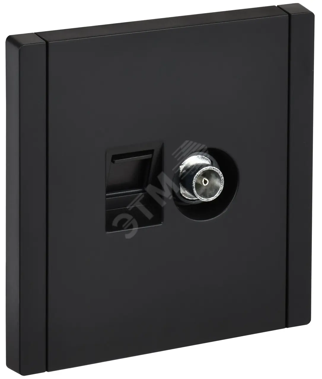 FORTE&PIANO Розетка двойная TV+RJ45 кат.5E FP136 черный IEK FP-AK20-1-K02