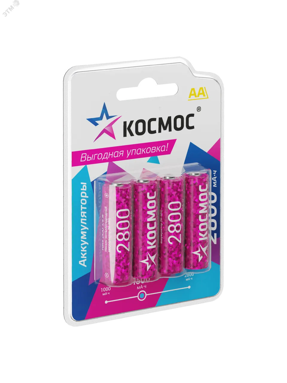 Аккумулятор AA/R6 2800мА.ч NI-MN BP-4 (блист.4шт) KOCR6NIMH2800MAH4BL